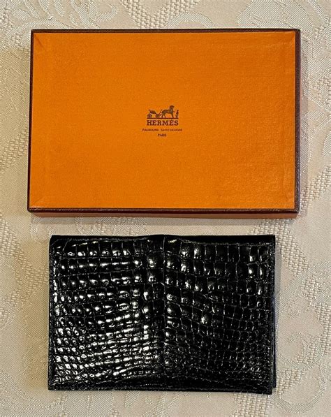 hermes bifold alligator wallet|Hermes black alligator bag.